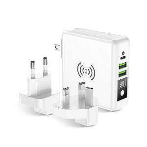 Forcell - Πολυλειτουργικός Φορτιστής 4 σε 1 με θύρες USB/USB C Ασύρματη Φόρτιση 15W Powerbank 8000mAh