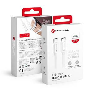 Forcell - Καλώδιο Type C σε Type C PD QC4.0 3A 60W 1,5μέτρα Λευκό (C338)