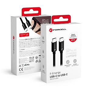 Forcell - Καλώδιο Type C σε Type C PD QC4.0 3A 60W 2μέτρα Μαύρο (C338)