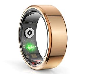 Techsuit - Premium Smart Ring (R02) - Unisex, Pulse/Sleep/Fitness Monitor, Oxygen Saturation, QRing, Size 62.2mm - Rose Gold