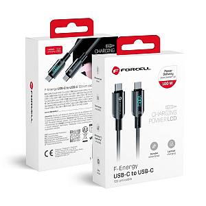 Forcell - Καλώδιο Type C σε Type C Ψηφιακό QC4.0 PD 5A 100W 1,2μ F-ENERGY C277 Μαύρο