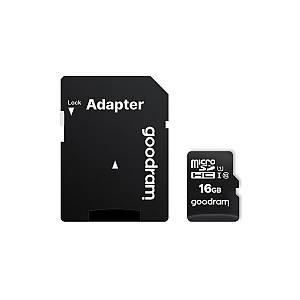 GoodRam - Memory Card MicroSDHC 16GB cl.10 με Αντάπτορα