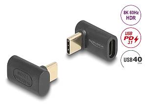DELOCK αντάπτορας USB-C 60246, αρσενικό σε θηλυκό, 240W, 40Gbps, μαύρος 60246