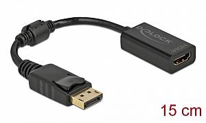 DELOCK αντάπτορας DisplayPort σε HDMI 61011, 1080p/60Hz, Passive, μαύρος 61011
