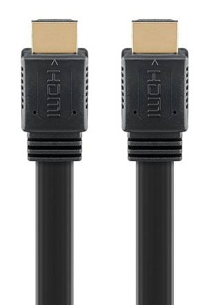 GOOBAY καλώδιο HDMI 2.0 61281, Ethernet, flat, 4K/60Hz 18 Gbps, 5m, μαύρο 61281