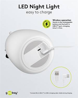 GOOBAY LED φωτιστικό νυκτός πολική αρκούδα 61647, RGB, επαναφορτιζόμενο, λευκό 61647
