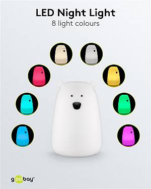 GOOBAY LED φωτιστικό νυκτός πολική αρκούδα 61647, RGB, επαναφορτιζόμενο, λευκό 61647
