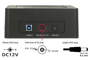DELOCK docking station για 2.5 ή 3.5 SATA HDD/SSD 62661, 2 θέσεων, 6Gbps, clone function, μαύρο 62661