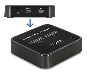 DELOCK docking station για M.2 NVMe SSD 64177, 2 θέσεων, 10Gbps, clone function, μαύρο 64177