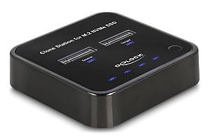 DELOCK docking station για M.2 NVMe SSD 64177, 2 θέσεων, 10Gbps, clone function, μαύρο 64177