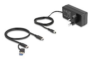 DELOCK USB hub 64248 με διακόπτες, 5x θυρών, 5Gbps, USB/USB-C σύνδεση, γκρι 64248