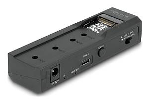 DELOCK docking station για M.2 NVMe/SATA ή 2.5/3.5 SSD/HDD 64253, 10Gbps, μαύρο 64253