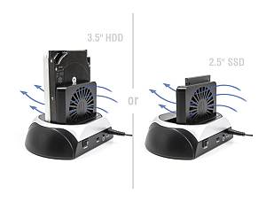 DELOCK docking station για M.2 NVMe/SATA ή 2.5/3.5 SSD/HDD 64280, 10Gbps, μαύρο 64280