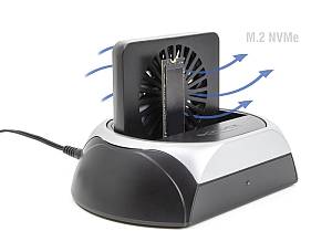 DELOCK docking station για M.2 NVMe/SATA ή 2.5/3.5 SSD/HDD 64280, 10Gbps, μαύρο 64280