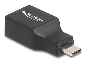 DELOCK εξωτερική κάρτα ήχου 67128, 2x 3.5mm, USB-C σύνδεση, μαύρη 67128