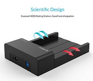 ORICO docking station για 2.5 ή 3.5 SATA HDD/SSD 6518US3-V2, 5Gbps, μαύρο 6936761869201