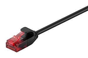 GOOBAY καλώδιο δικτύου 71548, CAT 6 U/UTP, slim, copper, 250MHz, 0.25m, μαύρο 71548