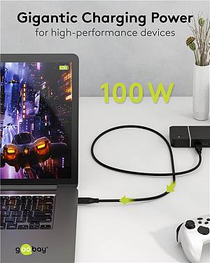 GOOBAY καλώδιο USB-C 74193, USB4, 100W, 40Gbps, 8K/60Hz, 2m, μαύρο 74193