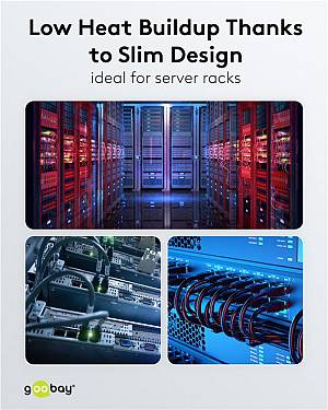 GOOBAY καλώδιο δικτύου 74352, CAT 8.1 U/FTP, ultra slim, copper, 40Gbps, 0.50m, μαύρο 74352
