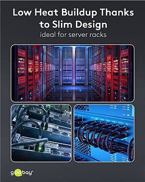 GOOBAY καλώδιο δικτύου 74358, CAT 8.1 U/FTP, ultra slim, copper, 40Gbps, 0.25m, λευκό 74358