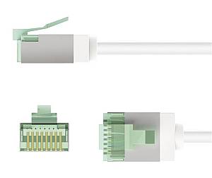 GOOBAY καλώδιο δικτύου 74362, CAT 8.1 U/FTP, ultra slim, copper, 2000MHz, 3m, λευκό 74362