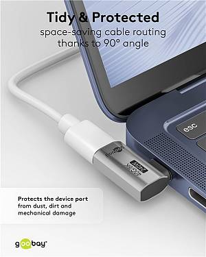GOOBAY αντάπτορας USB-C 74441, γωνιακός 90°, USB4, 240W, 40Gbps, 8K, γκρι 74441