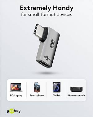 GOOBAY αντάπτορας USB-C 74441, γωνιακός 90°, USB4, 240W, 40Gbps, 8K, γκρι 74441