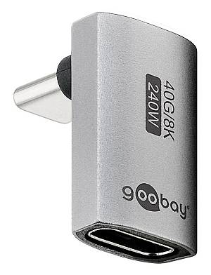 GOOBAY αντάπτορας USB-C 74442, γωνιακός 90°, USB4, 240W, 40Gbps, 8K, γκρι 74442