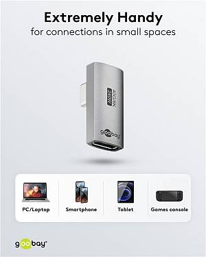GOOBAY αντάπτορας USB-C 74443, γωνιακός 90°, USB4, 240W, 40Gbps, 8K, γκρι 74443