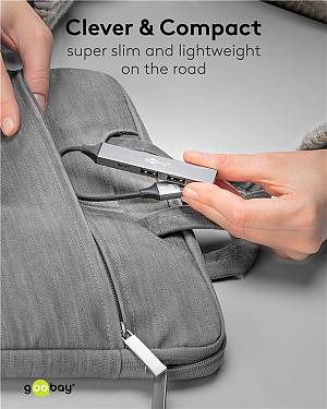 GOOBAY USB hub 74458, 4x θυρών, USB 3.2, 5Gbps, USB σύνδεση, γκρι 74458