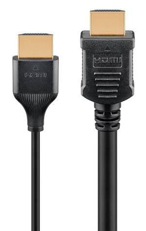GOOBAY καλώδιο HDMI 75297 με Ethernet, slim, 8K/60Hz, 48 Gbps, 0.5m, μαύρο 75297