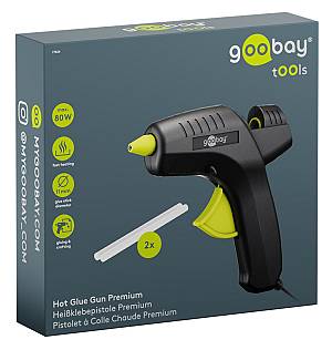 GOOBAY πιστόλι θερμοκόλλησης σιλικόνης 77824 με 2x ράβδους σιλικόνης 11mm, 80W, μαύρο 77824