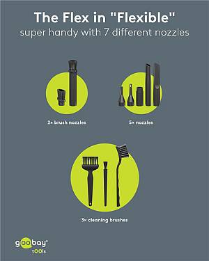 GOOBAY 2 σε 1 σκουπάκι χειρός & air duster 77829, 120W, 6000mAh, μαύρο 77829