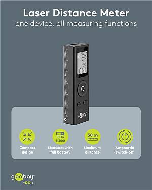 GOOBAY laser μετρητής απόστασης 77834, επαναφορτιζόμενος, έως 30m 77834