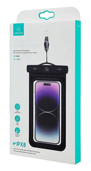 USAMS αδιάβροχη θήκη smartphone US-YD011, έως 7, IPX8, μαύρη 7FSD1101