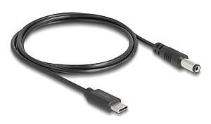 DELOCK καλώδιο USB-C σε DC 5.5 x 2.1mm 85397, 1m, μαύρο 85397