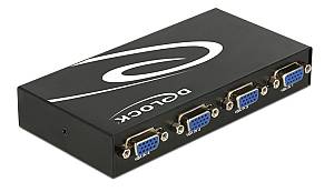 DELOCK VGA switch 87635, 4 σε 1, 1080p, bidirectional, μαύρο 87635