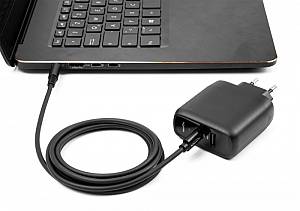 DELOCK καλώδιο τροφοδοσίας 87977, USB-C σε 5.5x2.1mm, 1.5m, μαύρο 87977