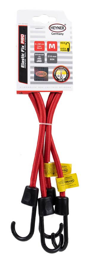 HEYNER ελαστικός ιμάντας πρόσδεσης φορτίου 881160, 60cm, 2τμχ 881160