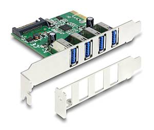 DELOCK κάρτα επέκτασης PCI Express x1 σε 4x USB 89360, 5 Gbps 89360