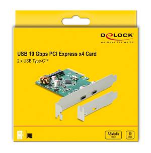 DELOCK κάρτα επέκτασης PCI Express x4 σε 2x USB-C 90397, 10 Gbps 90397