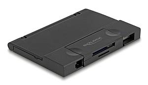 DELOCK card reader 91014 για SD & micro SD, με θήκη, USB/USB-C, 5Gbps, μαύρο 91014