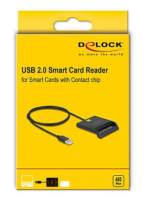 DELOCK card reader 91724 για smart card, USB σύνδεση, 480Mbps, μαύρο 91724