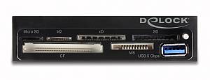 DELOCK USB 19-pin card reader 91759, CF/SD/micro SD/xD/MS/M2/USB, 5Gbps 91759