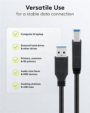 GOOBAY καλώδιο USB 3.0 σε USB Type B 95719, 1m, 5Gbps, μαύρο 95719