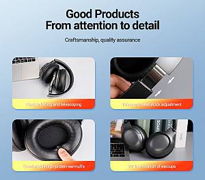 CELEBRAT headphones A33, ασύρματα & ενσύρματα, ANC, 40mm, 300mAh, μαύρα A33-BK