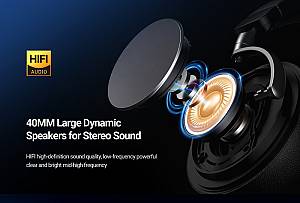 CELEBRAT headphones A34, ασύρματα & ενσύρματα, 40mm, 300mAh, μαύρα A34-BK