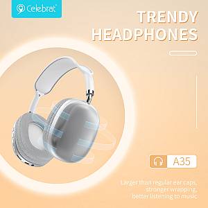 CELEBRAT headphones A35, ασύρματα & ενσύρματα, micro SD, 40mm, 200mAh, μαύρα A35-BK
