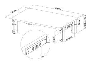 BRATECK επιτραπέζια βάση AMS-7 για οθόνη 17-32, 3x USB 3.0, 20kg AMS-7
