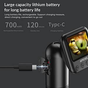APEXEL ψηφιακό μικροσκόπιο APL-MS008, 400x-800x, LED, 720p/2MP APL-MS008